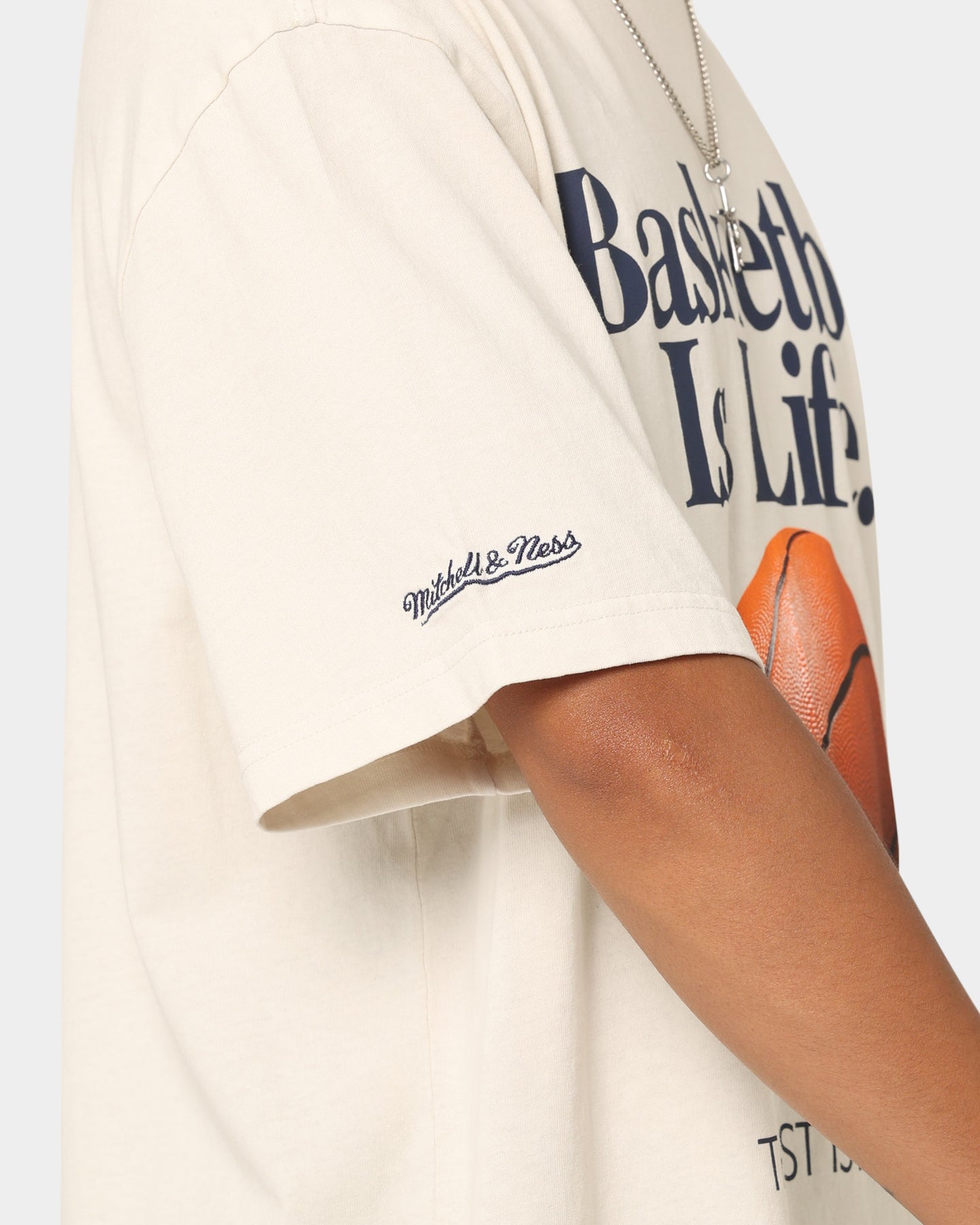 Mitchell & Ness Basketball Is Life T-Shirt Unbleached | Culture