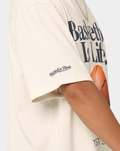 Mitchell & Ness Basketball Is Life T-Shirt Unbleached