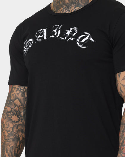 Saint Morta Gothic Paisley El Duplo Short Sleeve T-Shirt Black/White