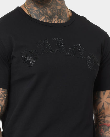 Saint Morta Gothic Rhinestone T-Shirt Black/Black
