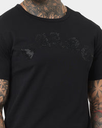 Saint Morta Gothic Rhinestone T-Shirt Black/Black