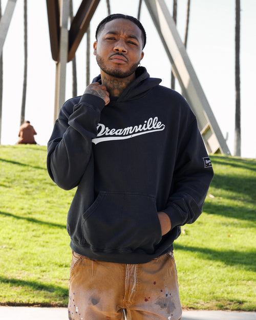 Dreamville Dreamville Logo Vintage Hoodie Washed Black
