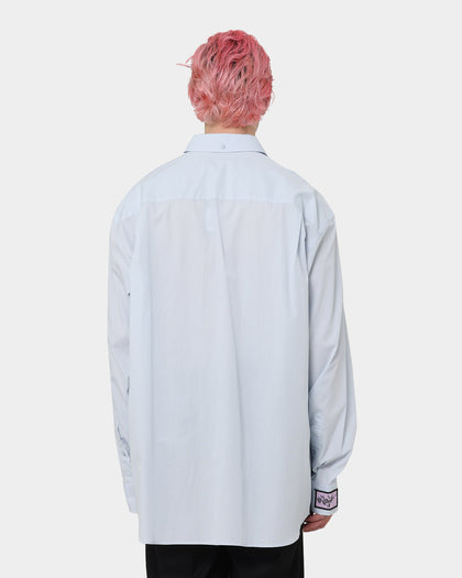 Fred Perry X Raf Simons Oversized Patched Shirt Cloud Blue