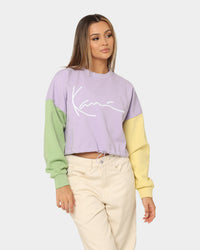 Signature Crop Block Crew lila