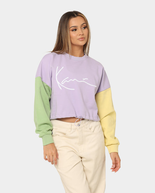 Signature Crop Block Crew lila