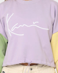 Signature Crop Block Crew lila