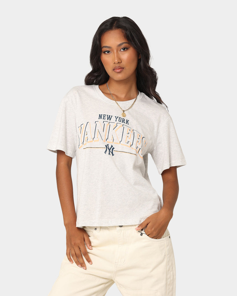 Majestic Athletic Women's New York Yankees Boxy T-Shirt Vintage White