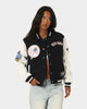 Majestic Athletic Women's New York Yankees Team Wordmark Melton/PU Jacket French Navy