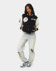 Majestic Athletic Women's New York Yankees Team Wordmark Melton/PU Jacket French Navy