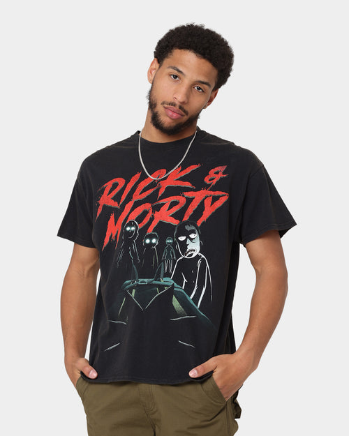 Goat Crew X Rick And Morty Night Family Vintage T-Shirt Washed Black