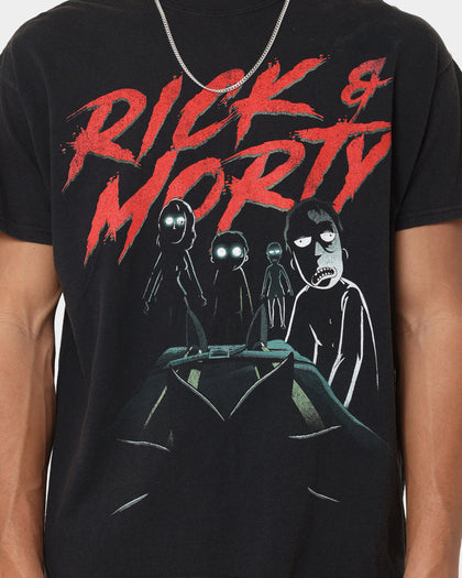 Goat Crew X Rick And Morty Night Family Vintage T-Shirt Washed Black