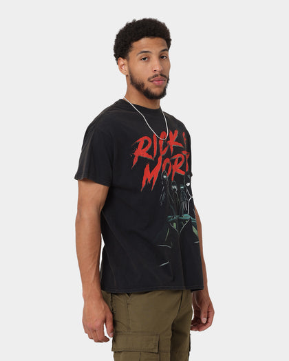 Goat Crew X Rick And Morty Night Family Vintage T-Shirt Washed Black