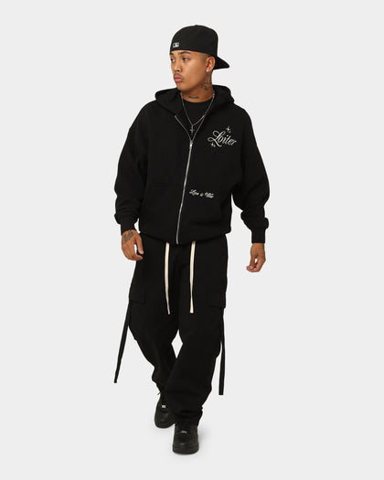Loiter Paradise Zip Hoodie Off Black