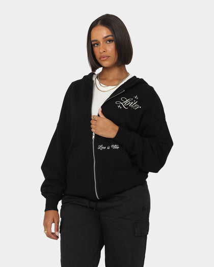 Loiter Paradise Zip Hoodie Off Black