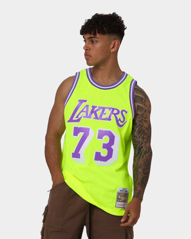 Mitchell & Ness Dennis Rodman Los Angeles Lakers '98-'99 Neon Jersey Neon  Yellow