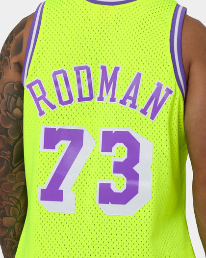 Mitchell & Ness Dennis Rodman Los Angeles Lakers '98-'99 Neon Jersey Neon Yellow