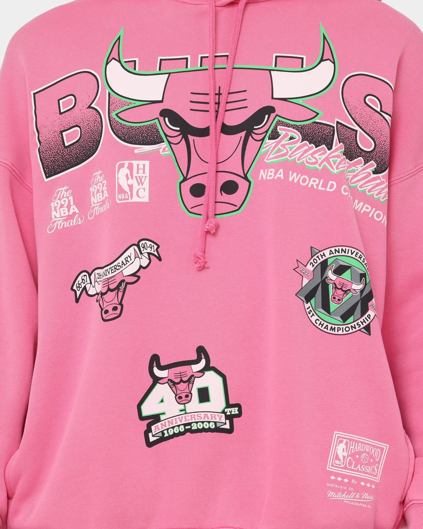 Mitchell & Ness Chicago Bulls Neon Champs Hoodie Neon Pink