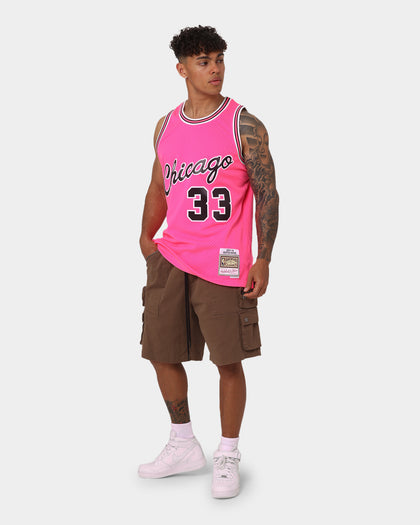 Mitchell & Ness Scottie Pippen Chicago Bulls Neon Tropical Swingman Jersey Neon Pink