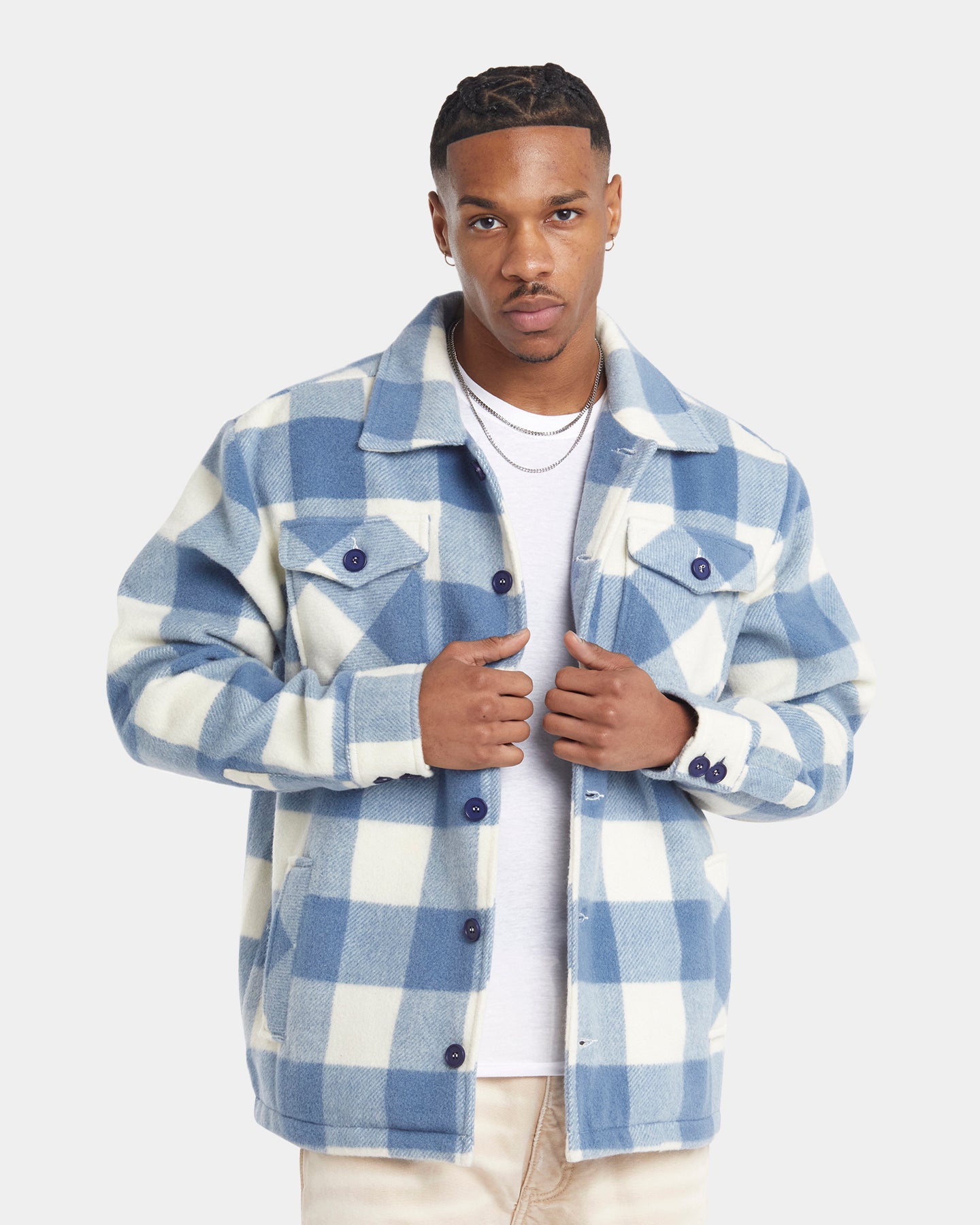 XXIII Mikhail Plaid Jacket Blue/White | Culture Kings US