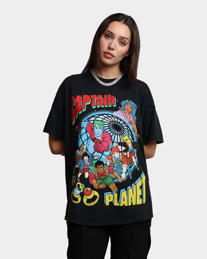Goat Crew X Captain Planet Captain Planet Vintage T-Shirt Washed Black