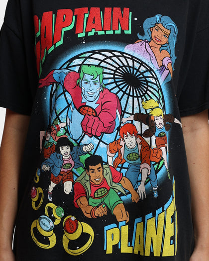 Goat Crew X Captain Planet Captain Planet Vintage T-Shirt Washed Black