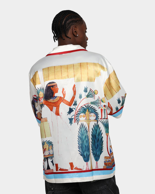 International Collective Ancient Scriptures Button Down Shirt White