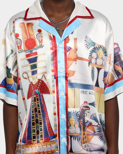 International Collective Ancient Scriptures Button Down Shirt White