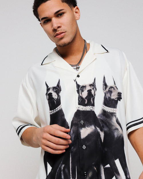 International Collective Doberman Button Down Shirt Light Blue