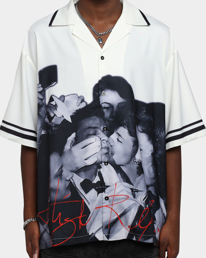 International Collective Ladies Man Button Down Shirt White