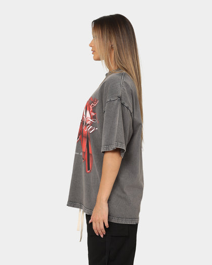 Loiter Love Is War Vintage T-Shirt Charcoal