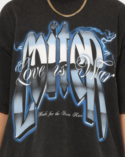 Loiter Love Is War Vintage T-Shirt Vintage Black