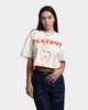 Playboy X Culture Kings Women's Shhh Crop T-Shirt Off White