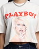Playboy X Culture Kings Women's Shhh Crop T-Shirt Off White