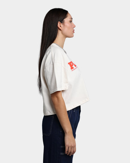 Playboy X Culture Kings Women's Shhh Crop T-Shirt Off White