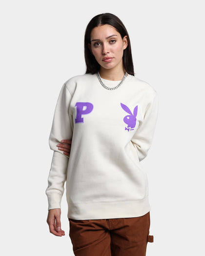 Playboy By Culture Kings Varsity Crewneck Ecru