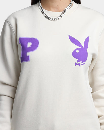Playboy By Culture Kings Varsity Crewneck Ecru