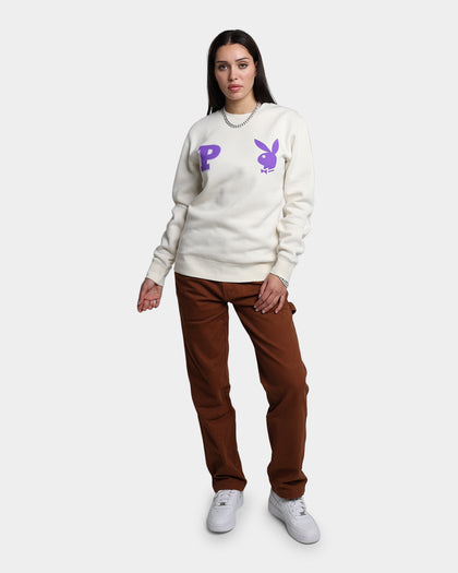 Playboy By Culture Kings Varsity Crewneck Ecru