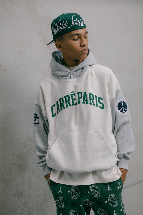 Carre Team Two Tone Oversized Hoodie Grey Marle