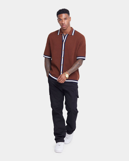 XXIII Diego Button Up Shirt Brown/Navy/White
