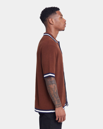 XXIII Diego Button Up Shirt Brown/Navy/White