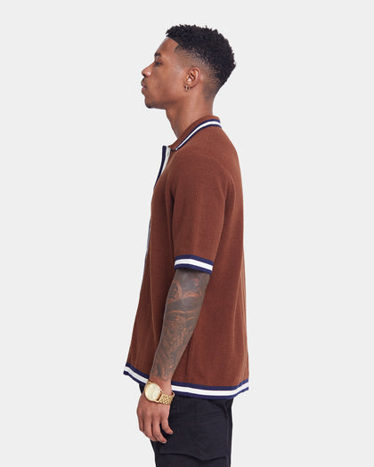 XXIII Diego Button Up Shirt Brown/Navy/White