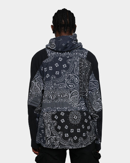 MNML Hooded Bandana Paisley Jacket Black