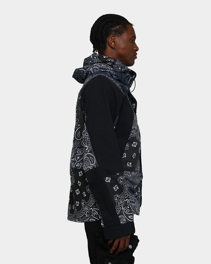 MNML Hooded Bandana Paisley Jacket Black