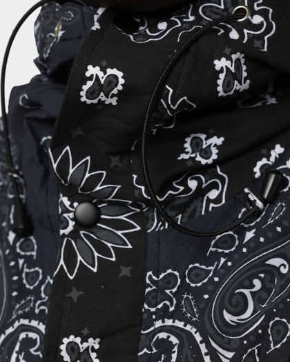 MNML Hooded Bandana Paisley Jacket Black