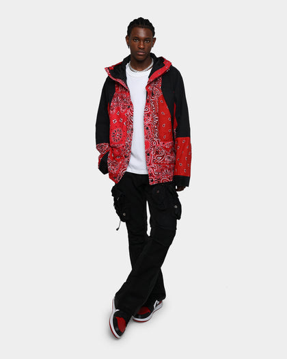 MNML Hooded Bandana Paisley Jacket Red