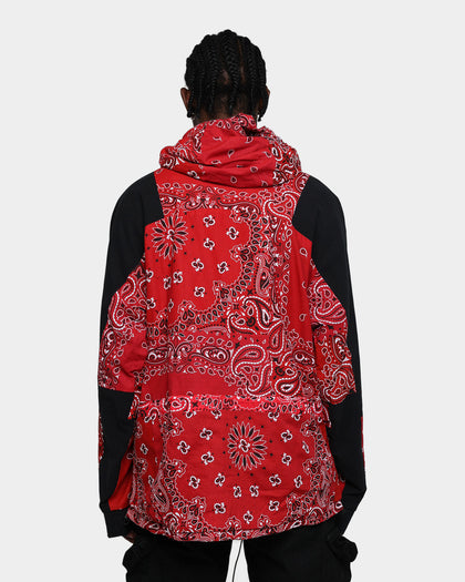 MNML Hooded Bandana Paisley Jacket Red