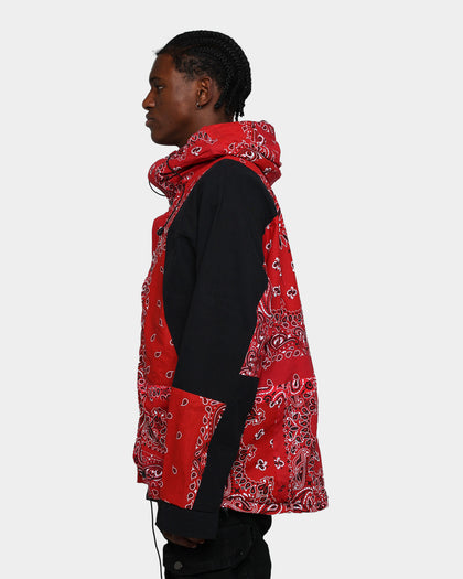 MNML Hooded Bandana Paisley Jacket Red