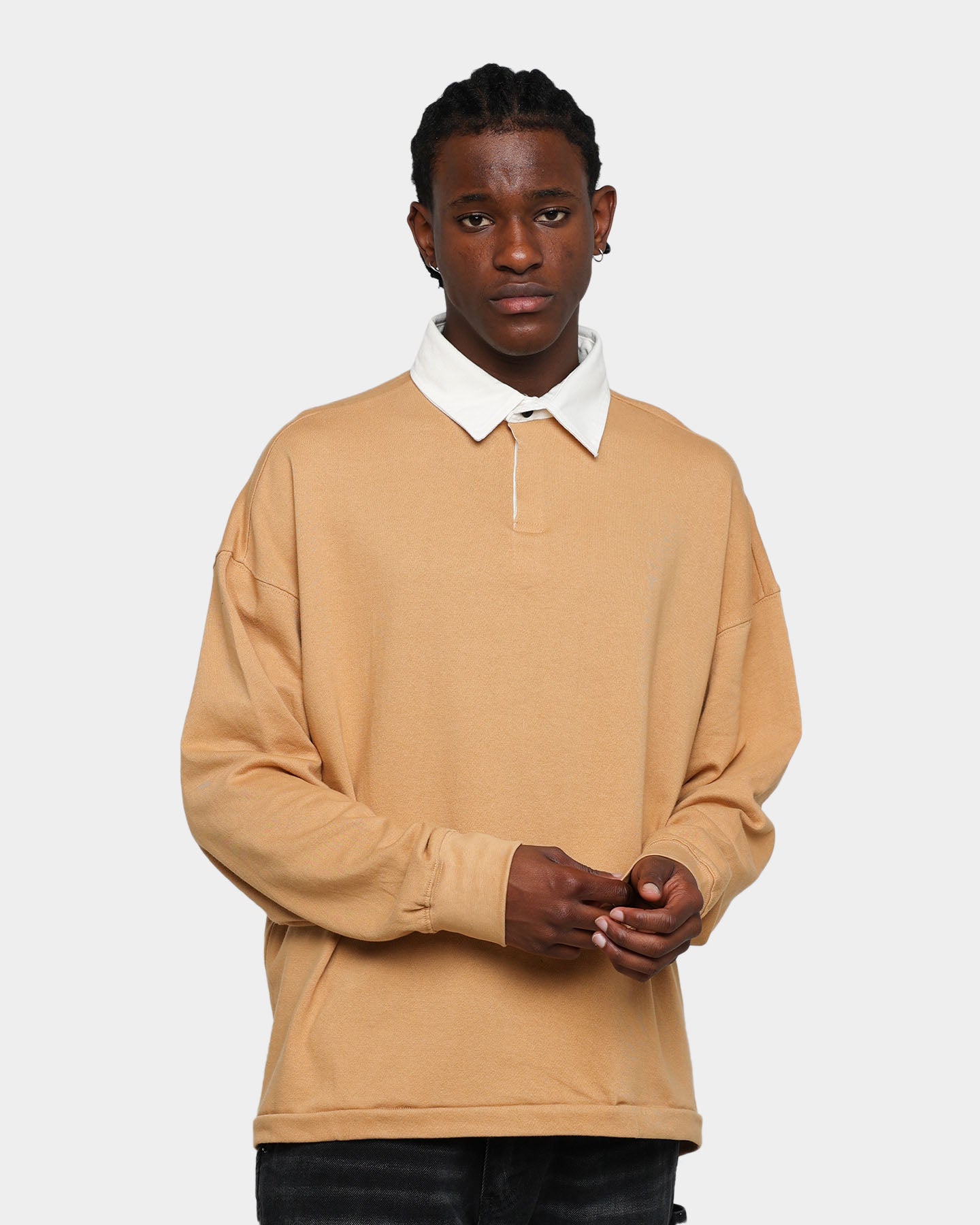 MNML Oversized Rugby Shirt Khaki | Culture Kings US