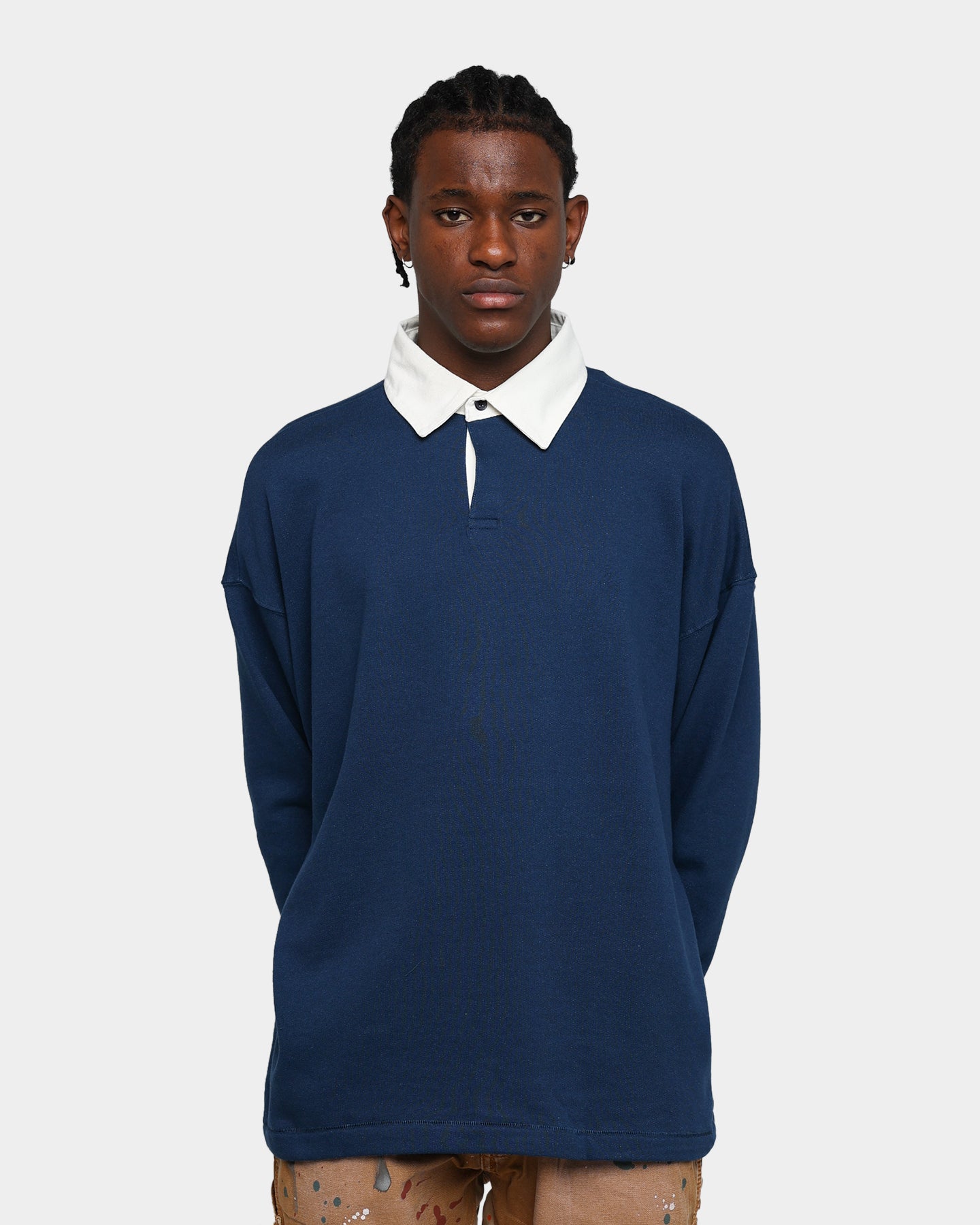 MNML Oversized Rugby Shirt Navy | Culture Kings US