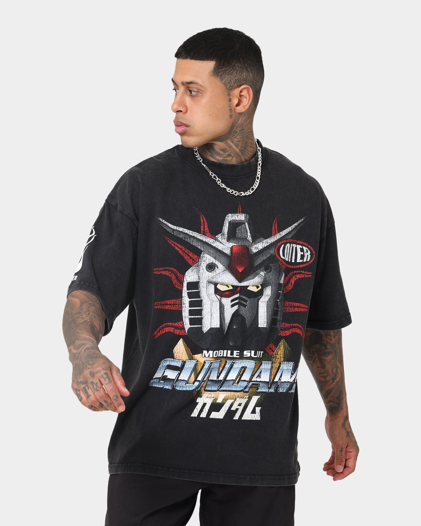 Loiter X Gundam Gundam Vintage T-Shirt Black Wash | Culture Kings US